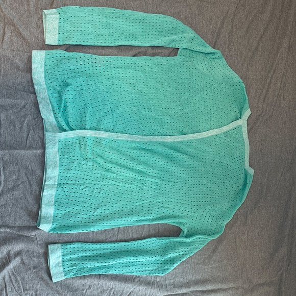 Rag & Bone, Teal Long‎ Sleeve 100% Cotton Blouse Mesh Open Back, Women Medium - Picture 2 of 10